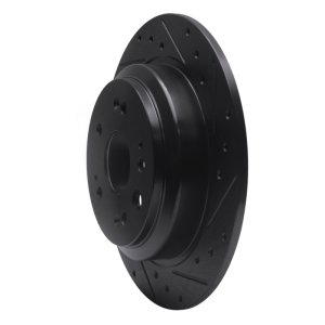 Honda Accord Crosstour Brake Rotor (1) - Rear Right - R1 Concepts - Drilled & Slotted - Black - `10-`15